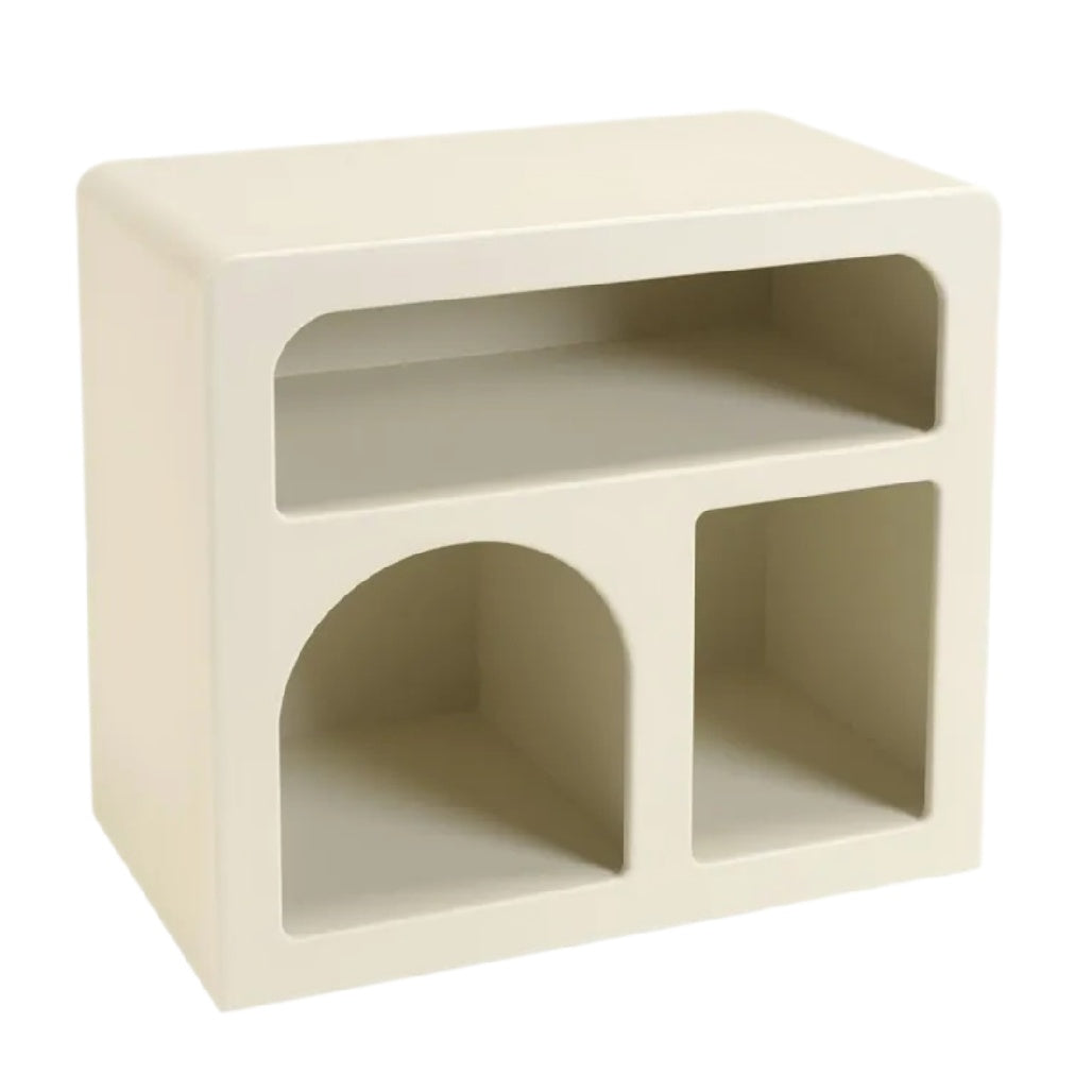 **Étagère modulable en plastique, design épuré, plusieurs compartiments**