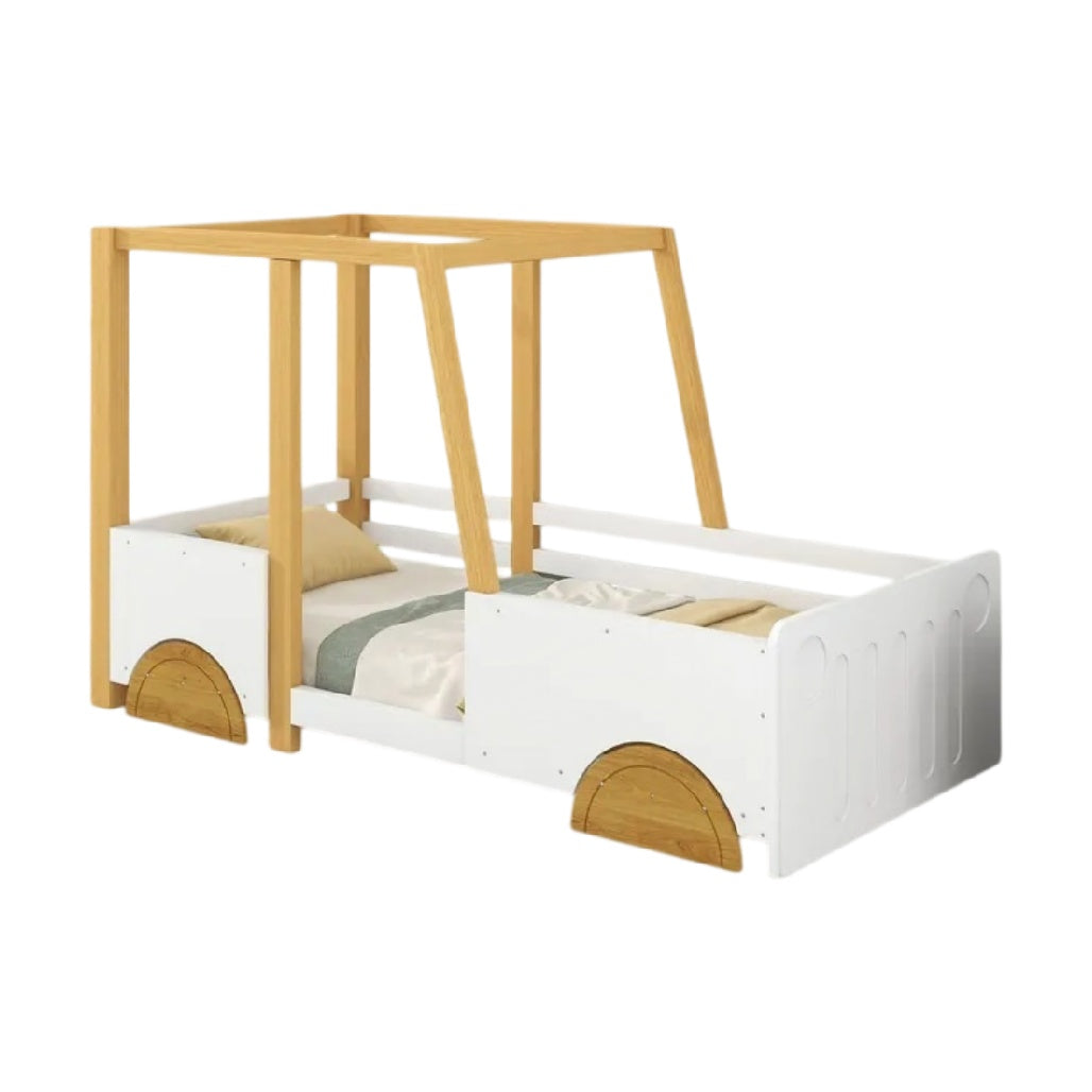 **Lit enfant en bois avec toit en cabane - Design moderne et fonctionnel**